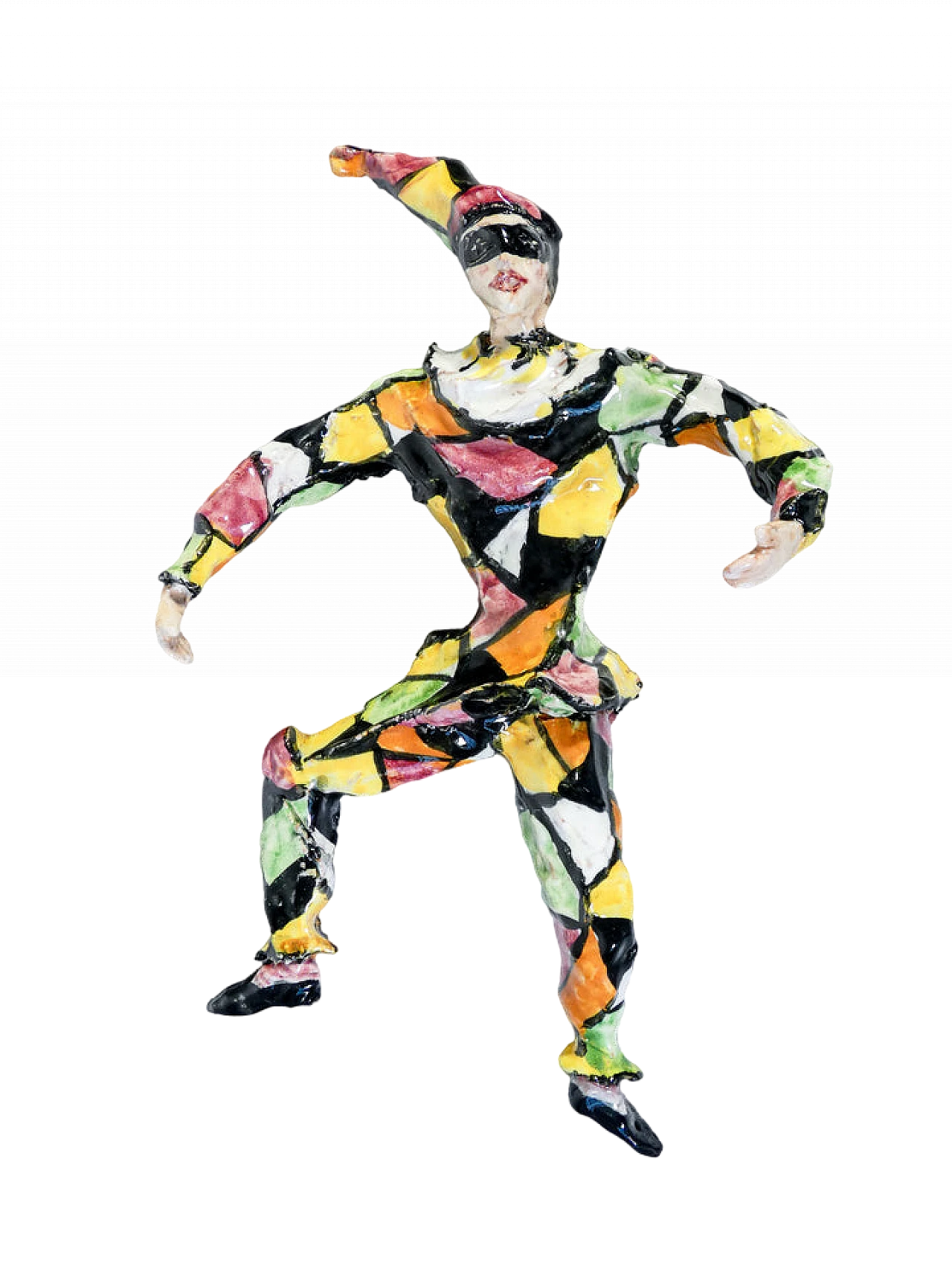 Glazed ceramic Harlequin sculpture by Pepi M.G.A. Mazzotti 13