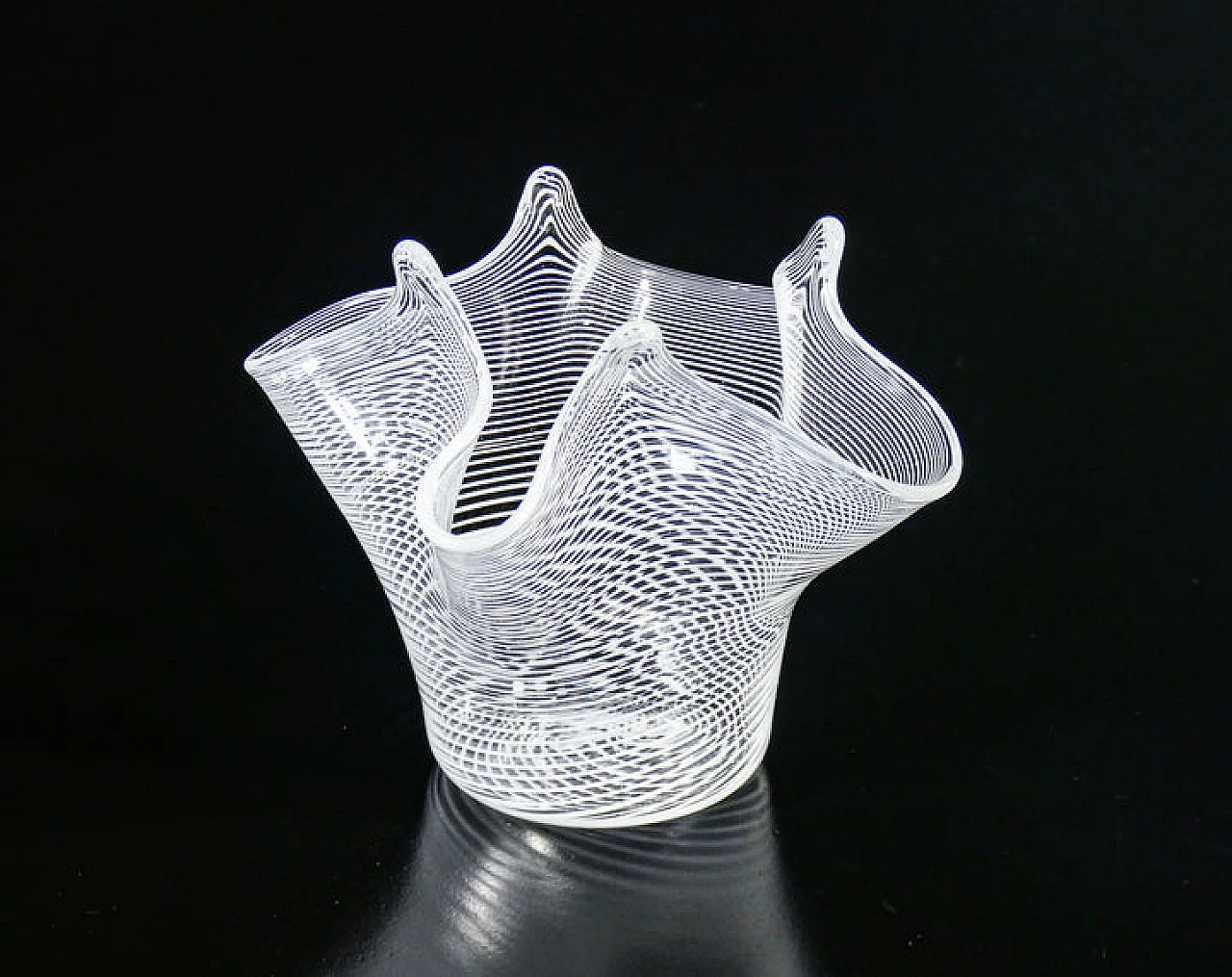 Blown glass Fazzoletto vase in the style of F. Bianconi, 1990s 1