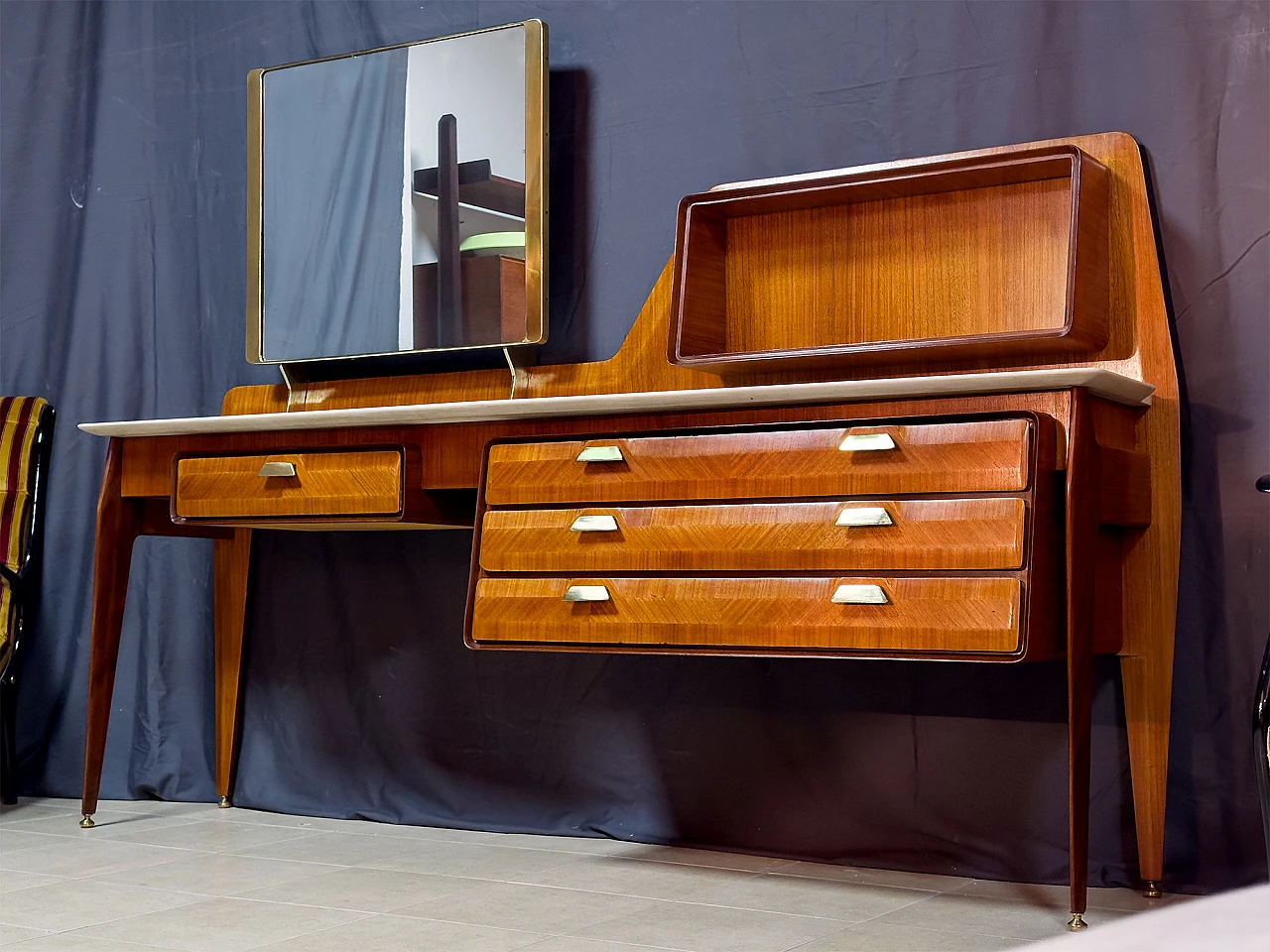 Teak and marble vanity table by La Permanente Mobili Cantù, 1950s 9