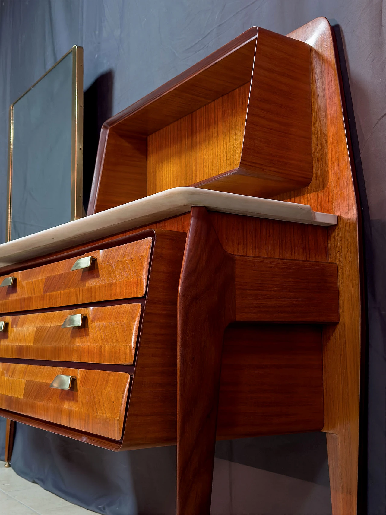 Teak and marble vanity table by La Permanente Mobili Cantù, 1950s 11