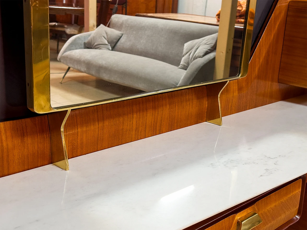 Teak and marble vanity table by La Permanente Mobili Cantù, 1950s 17