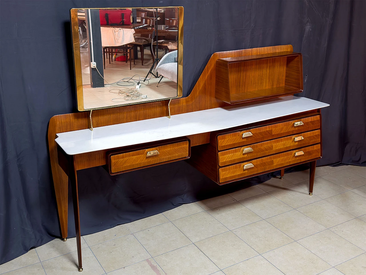 Teak and marble vanity table by La Permanente Mobili Cantù, 1950s 20