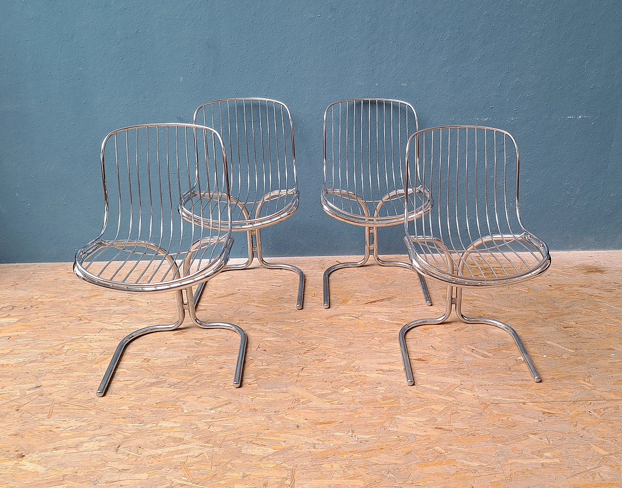 4 Radiofreccia chairs by Gastone Rinaldi for Rima, 1970s 1