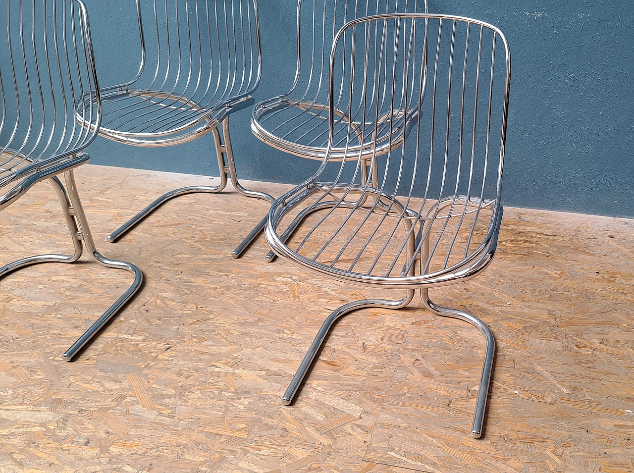 4 Radiofreccia chairs by Gastone Rinaldi for Rima, 1970s 3