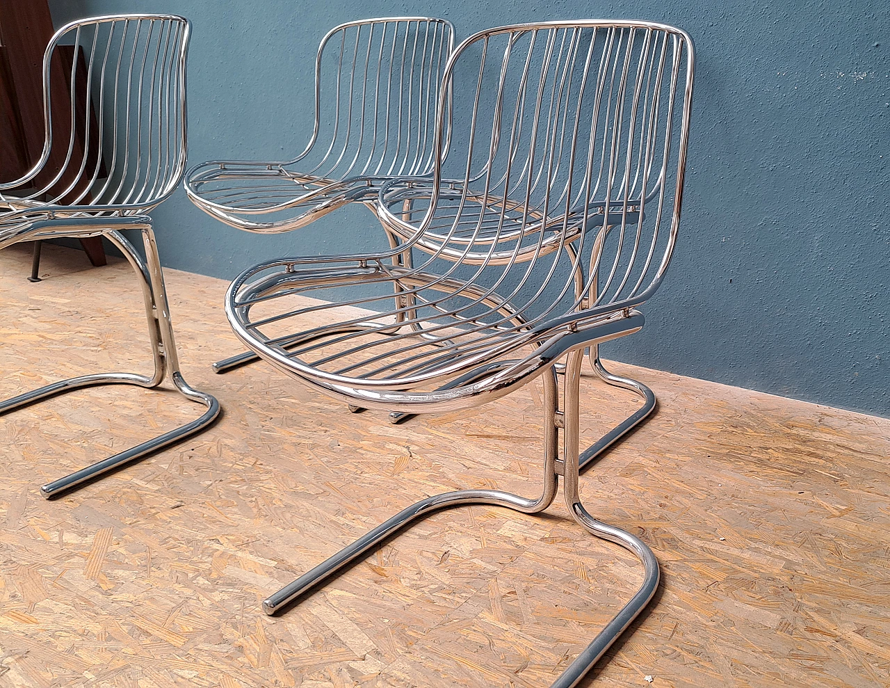 4 Radiofreccia chairs by Gastone Rinaldi for Rima, 1970s 11