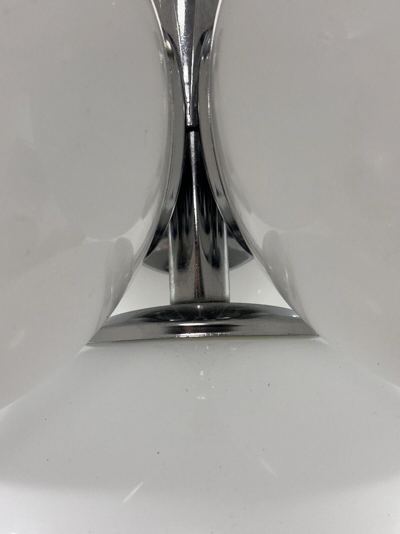 Space Age four-light steel and glass chandelier, 1970s 5