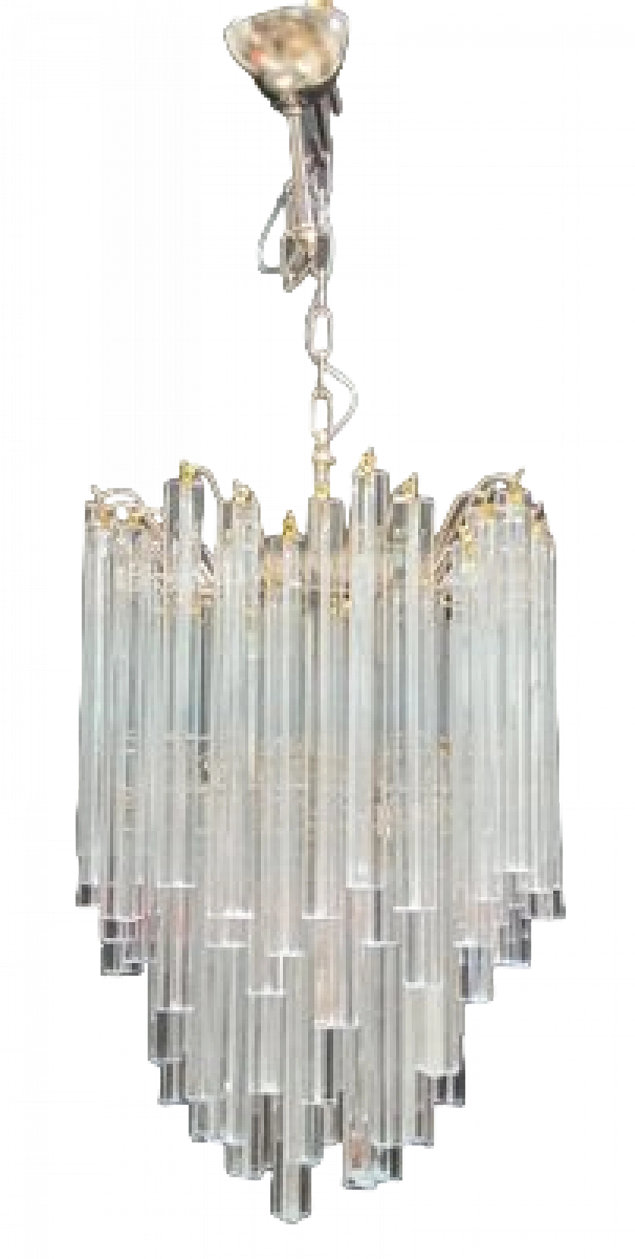 Transparent Murano glass chandelier by VeArt, 1970s 10