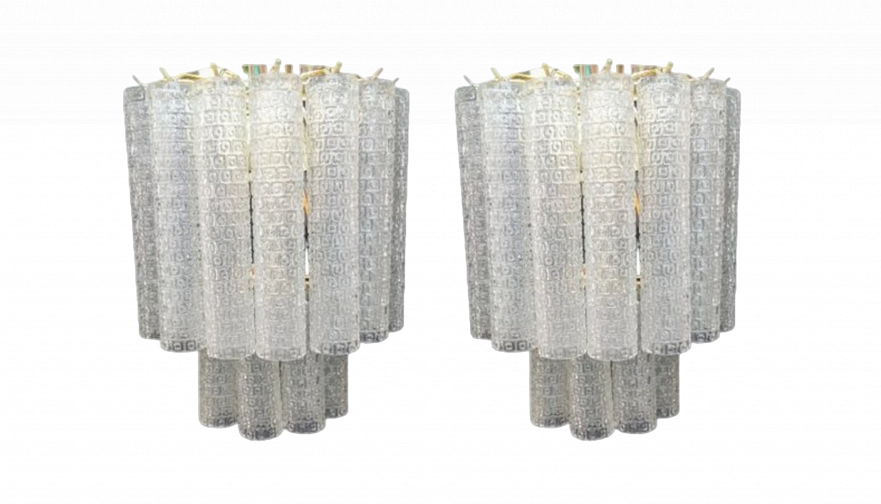 Pair of Murano glass wall lights by VeArt, 1970s 12
