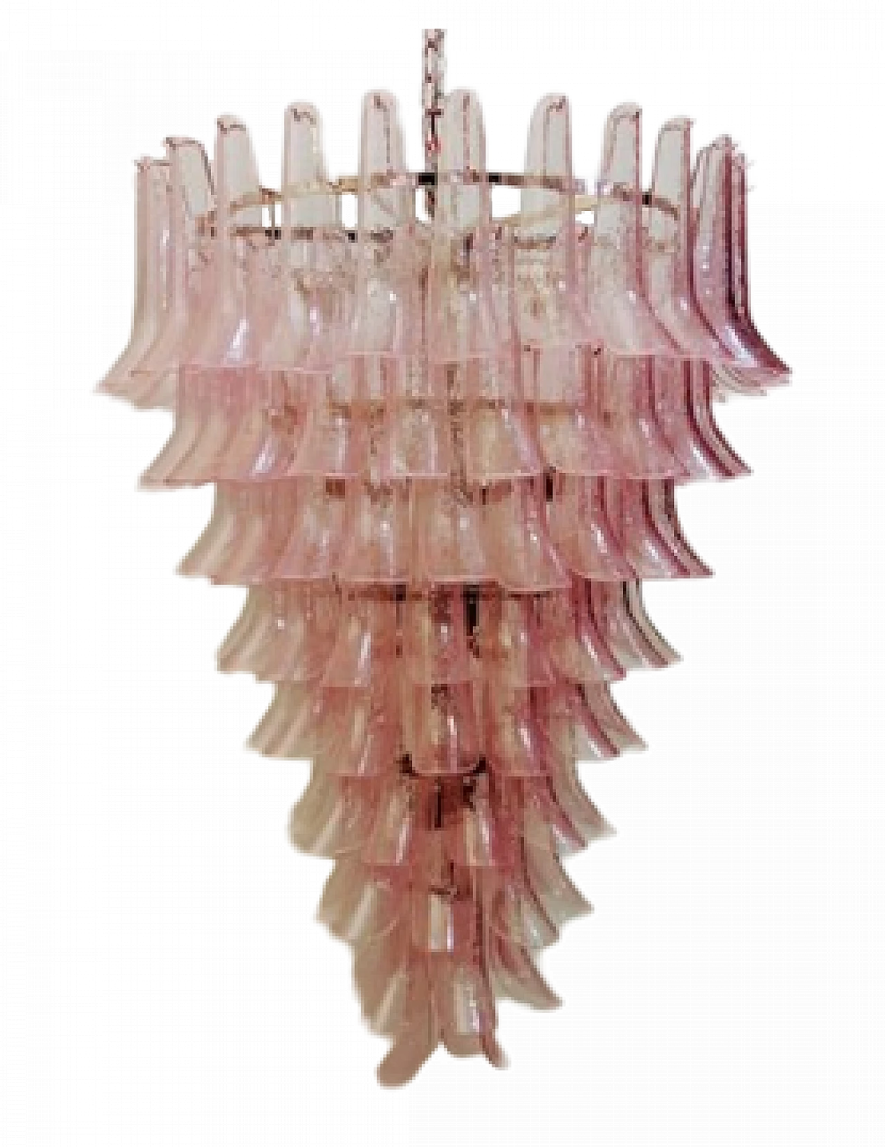 Lampadario con selle in vetro di Murano colorato 25