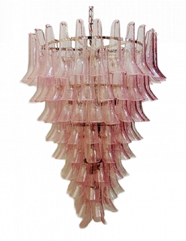 Lampadario con selle in vetro di Murano colorato