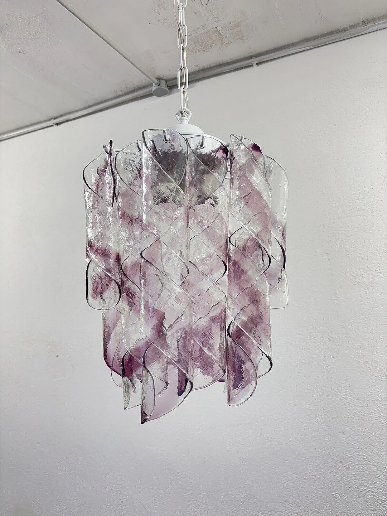 Murano glass Torciglioni chandelier by Mazzega 2
