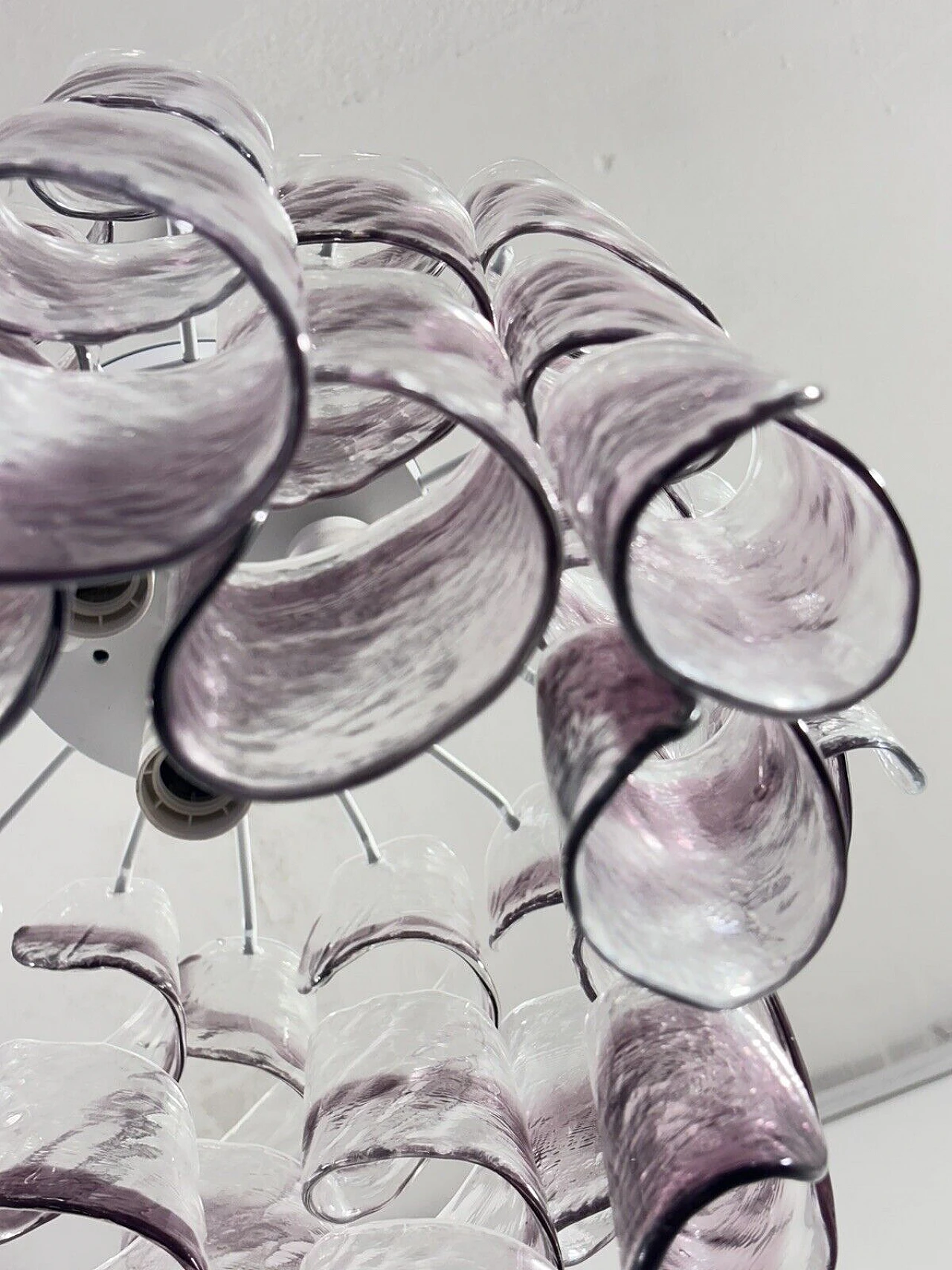 Murano glass Torciglioni chandelier by Mazzega 3