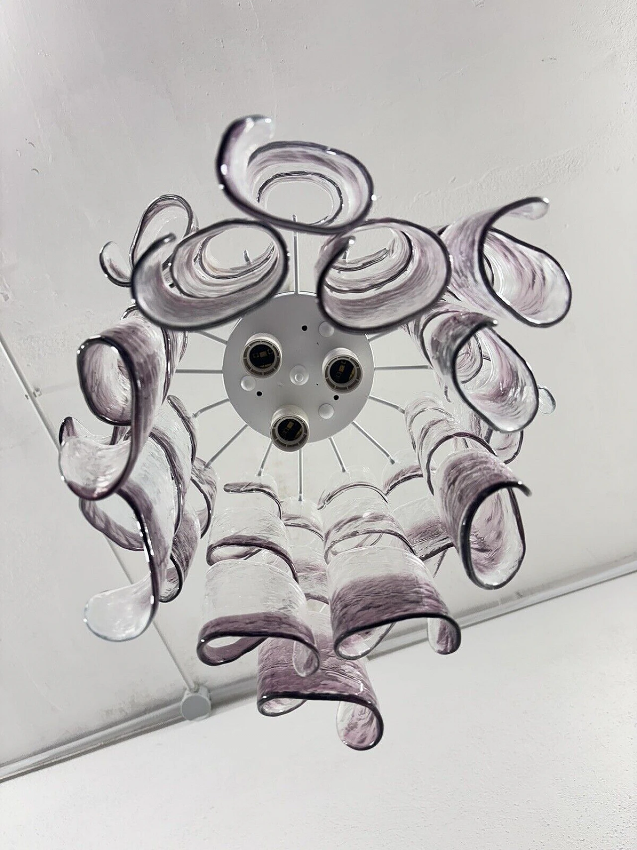 Murano glass Torciglioni chandelier by Mazzega 4