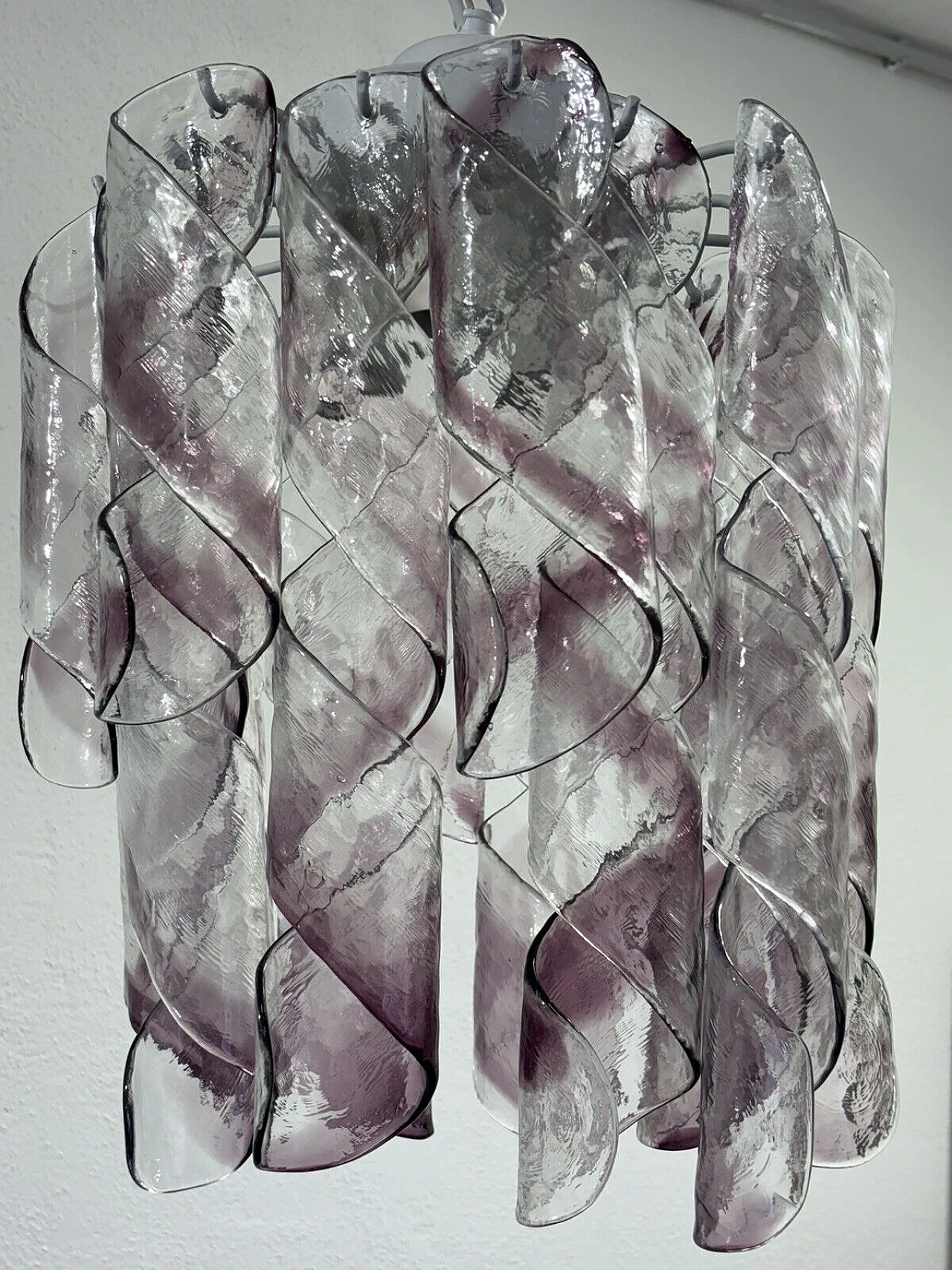 Murano glass Torciglioni chandelier by Mazzega 5