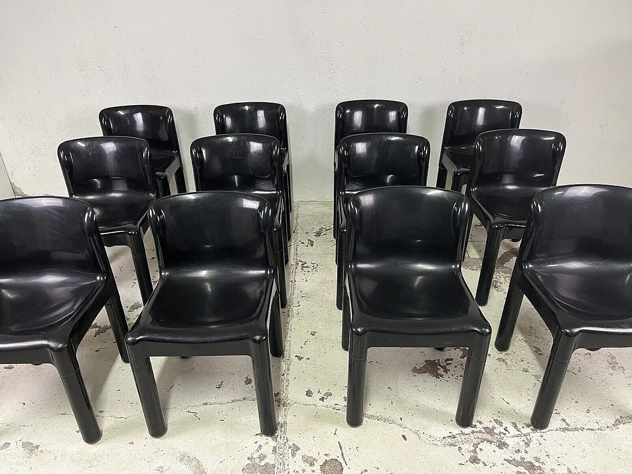 12 Sedie 4875 di Carlo Bartoli per Kartell, anni '70 3