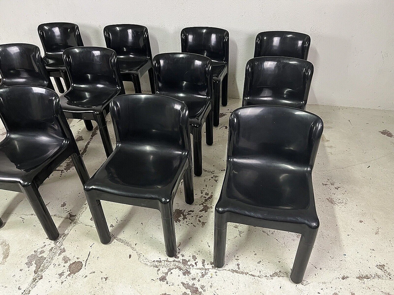 12 Sedie 4875 di Carlo Bartoli per Kartell, anni '70 4