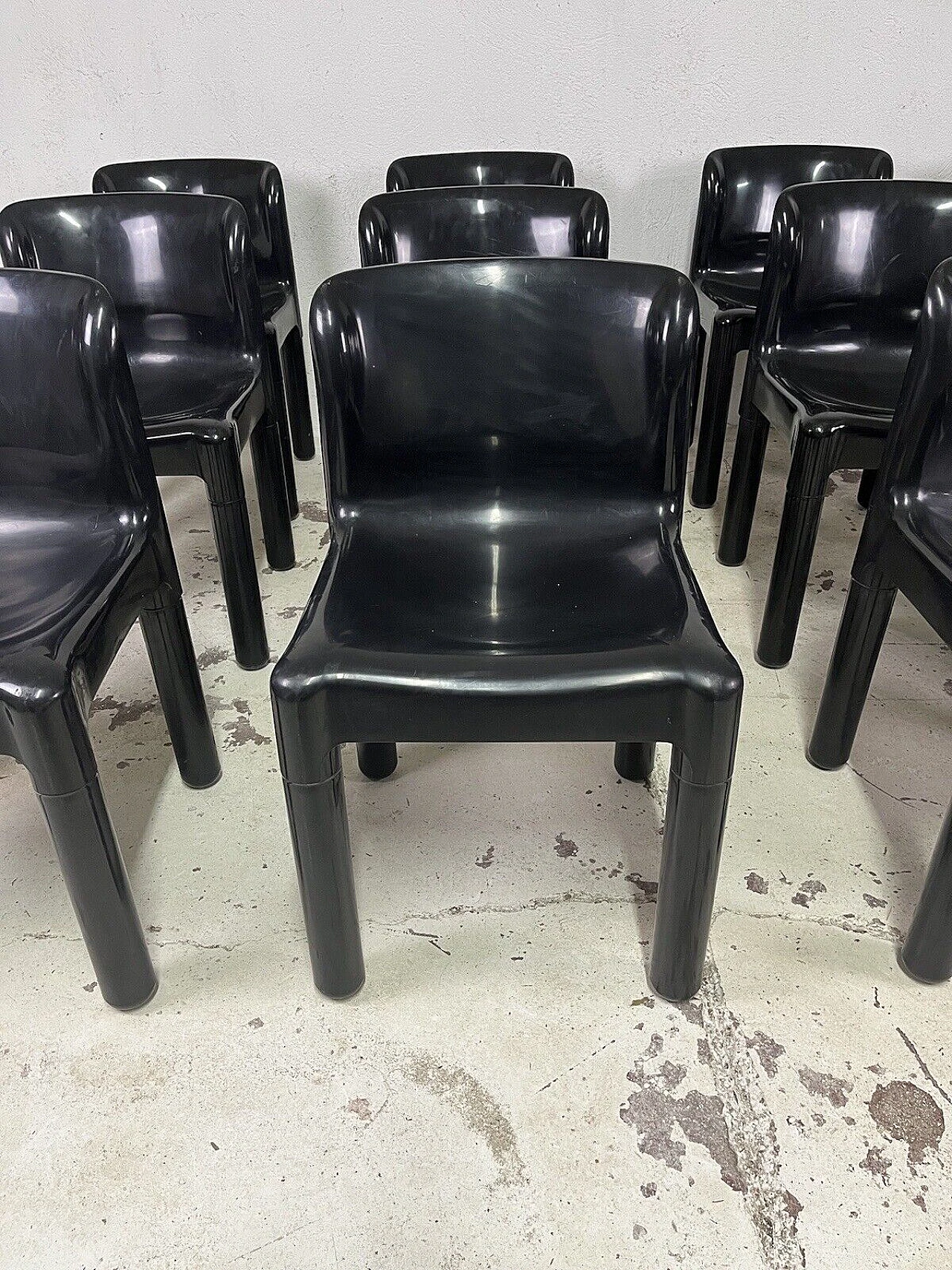 12 Sedie 4875 di Carlo Bartoli per Kartell, anni '70 5