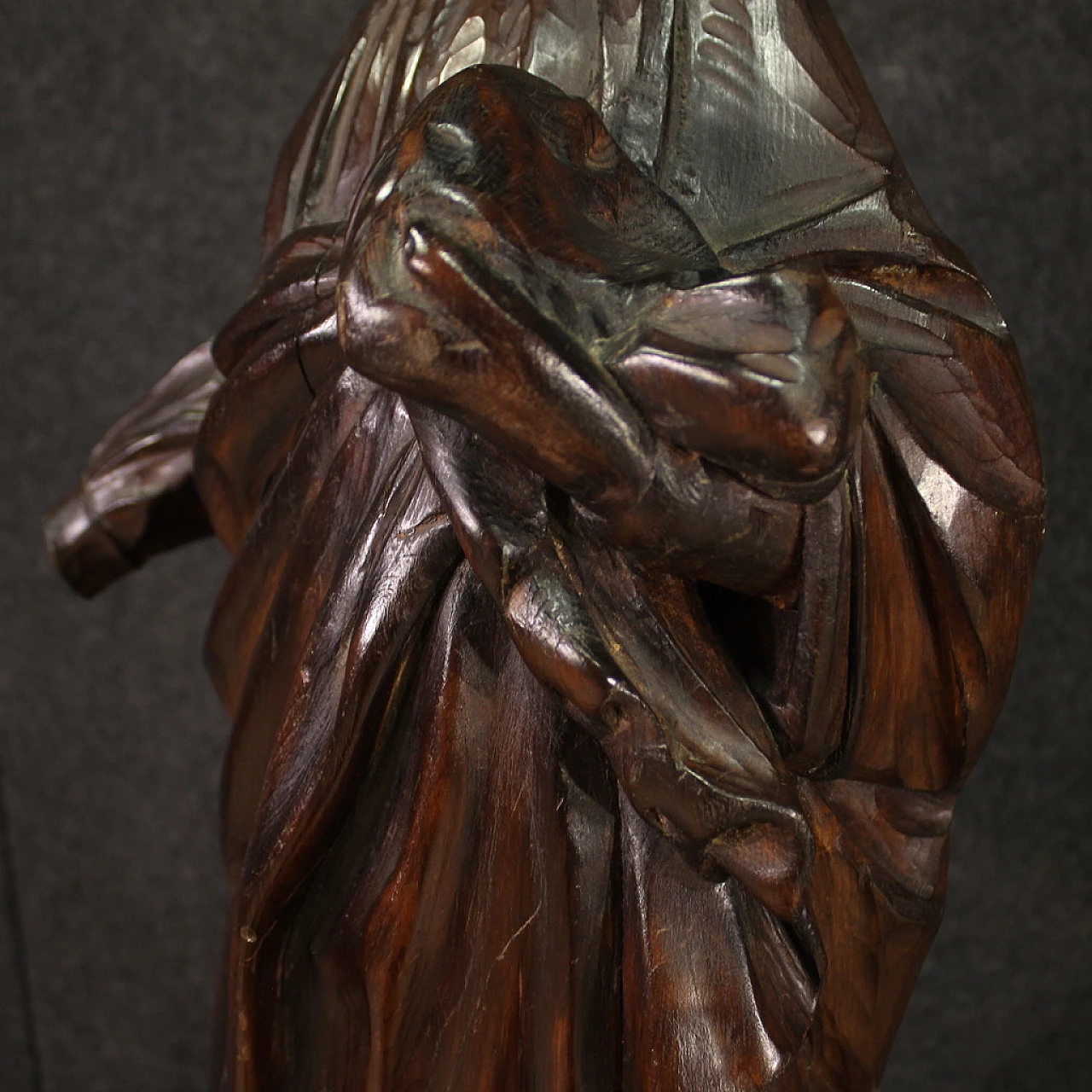 Madonna, mahogany-stained pear wood sculpture, mid-19th century 5