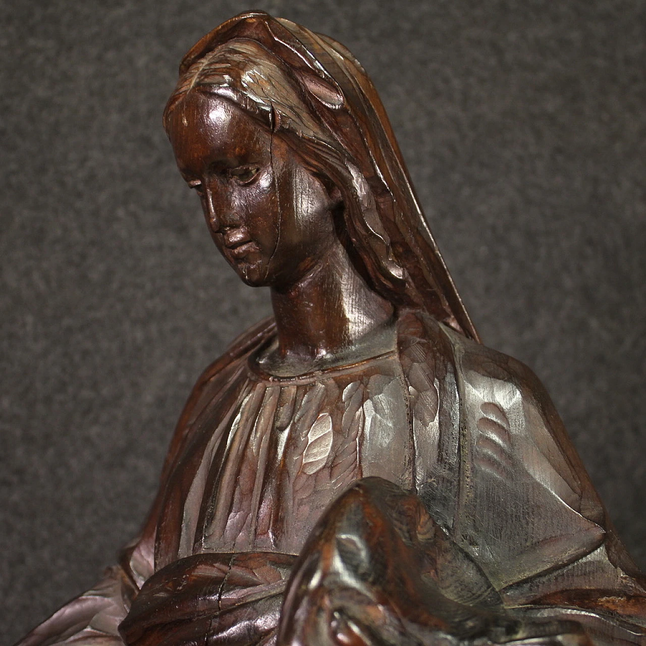 Madonna, mahogany-stained pear wood sculpture, mid-19th century 9