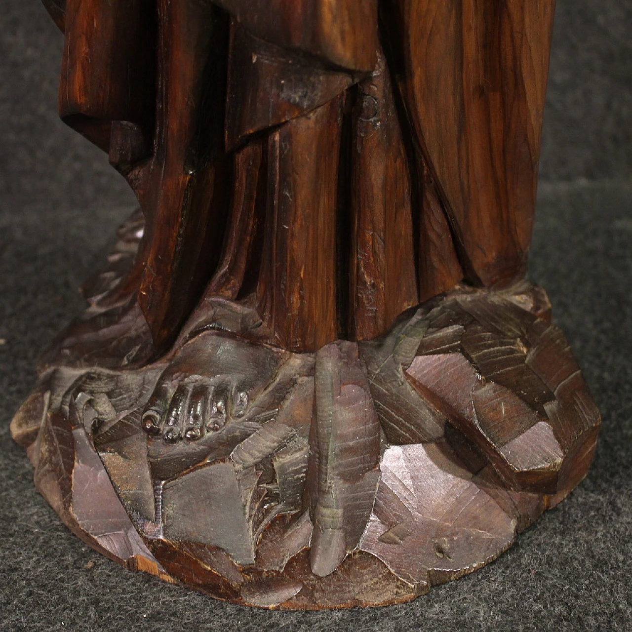 Madonna, mahogany-stained pear wood sculpture, mid-19th century 11