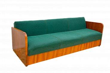 Art Deco wood and fabric sofa bed by UP Závody, 1950s