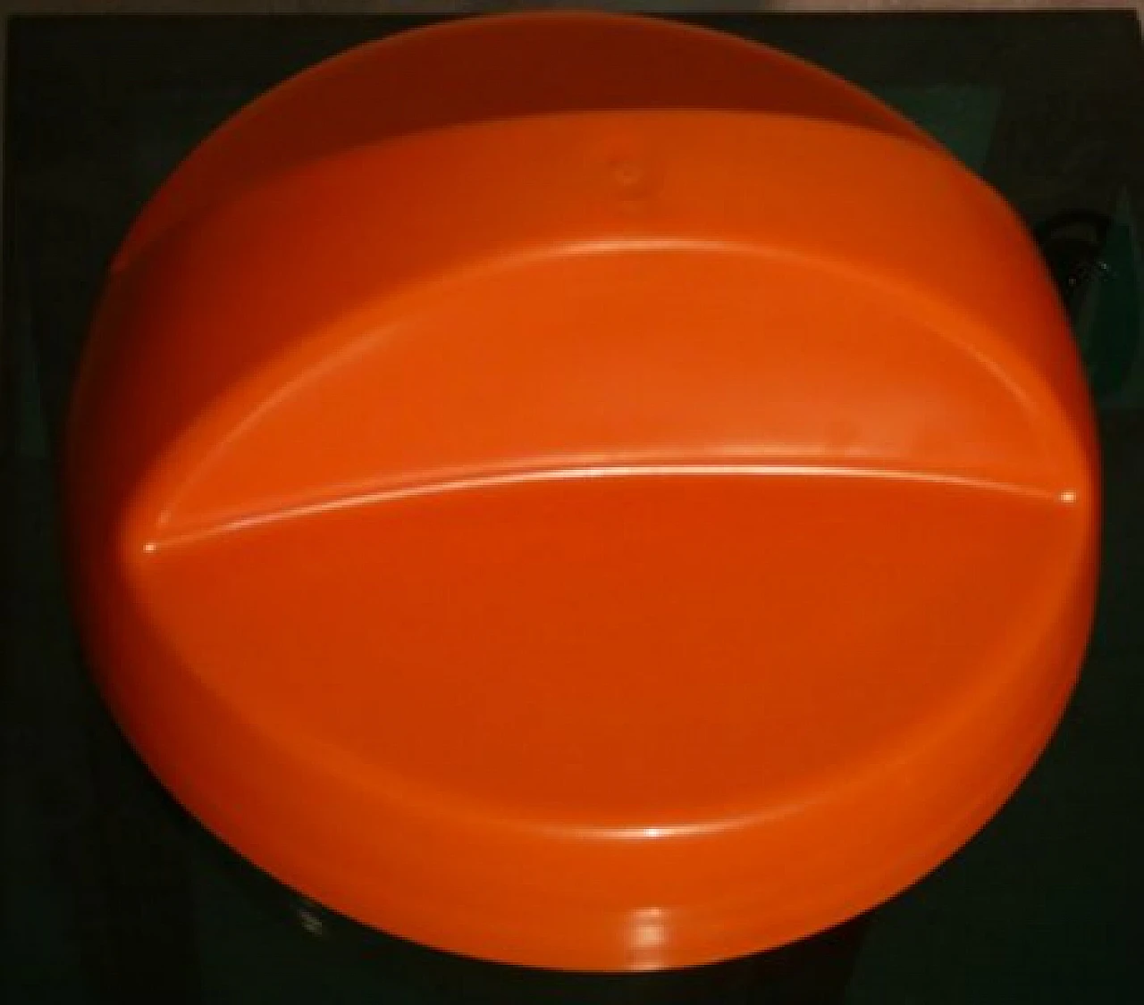 Specchio da trucco in plastica arancione, anni '70 8