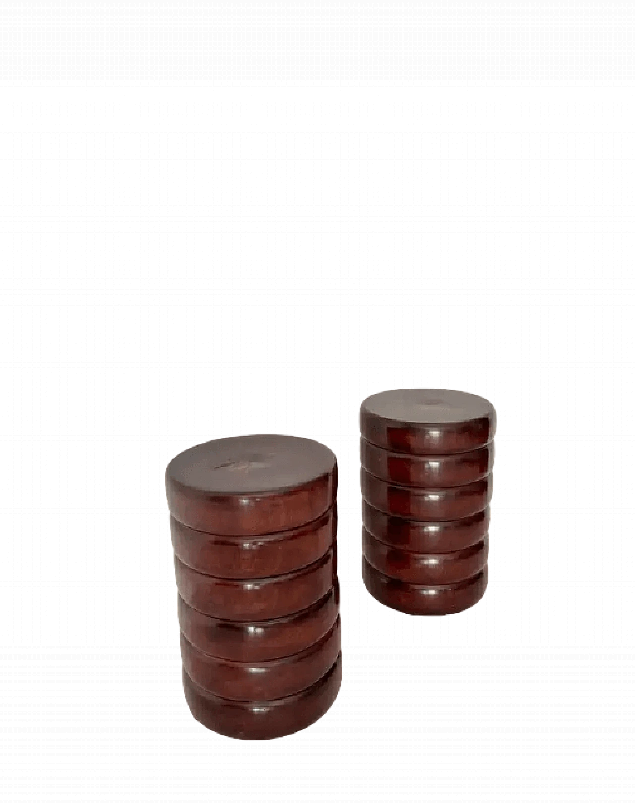 Coppia di sgabelli in legno, anni '70 3