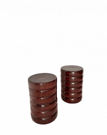 Coppia di sgabelli in legno, anni '70