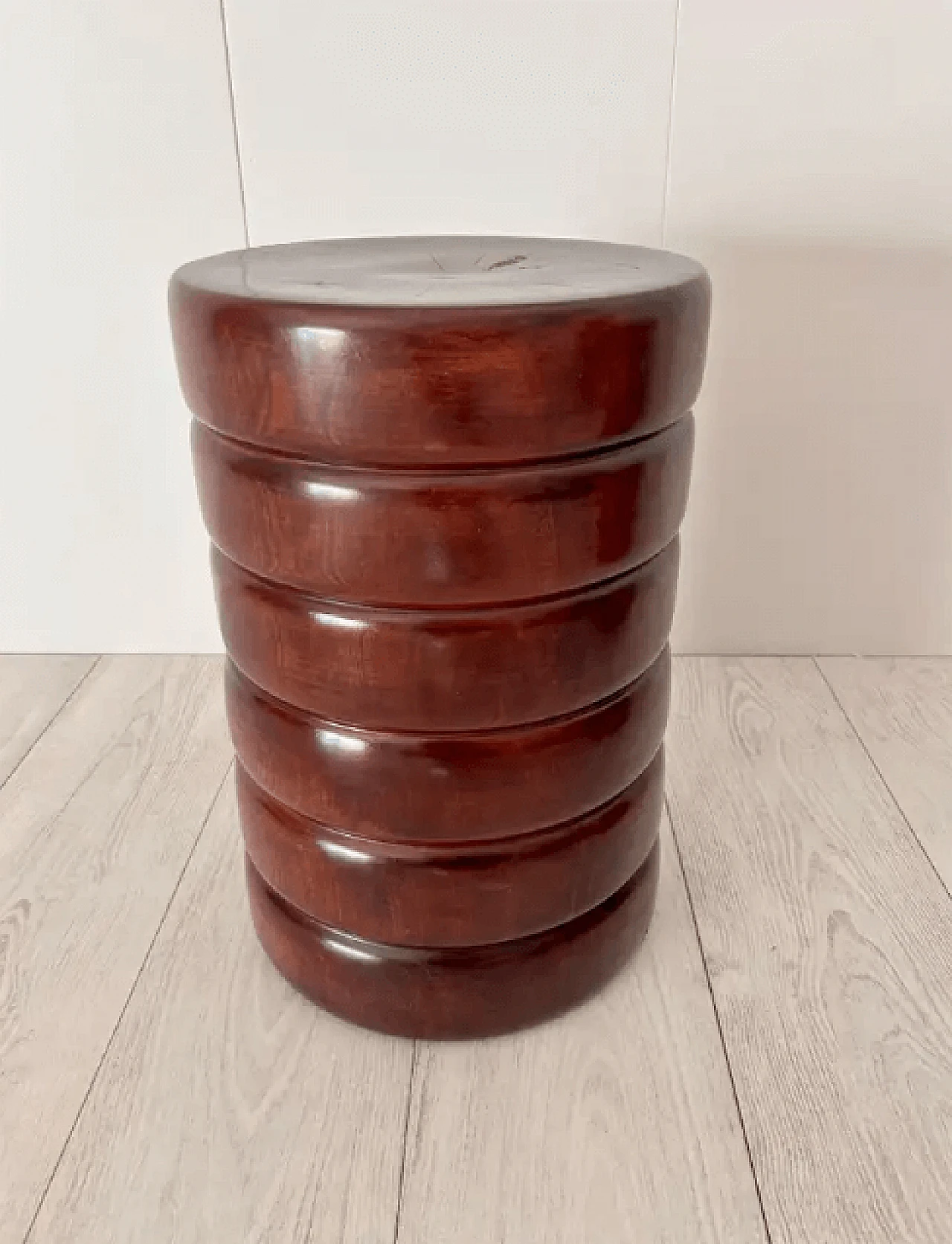 Coppia di sgabelli in legno, anni '70 6