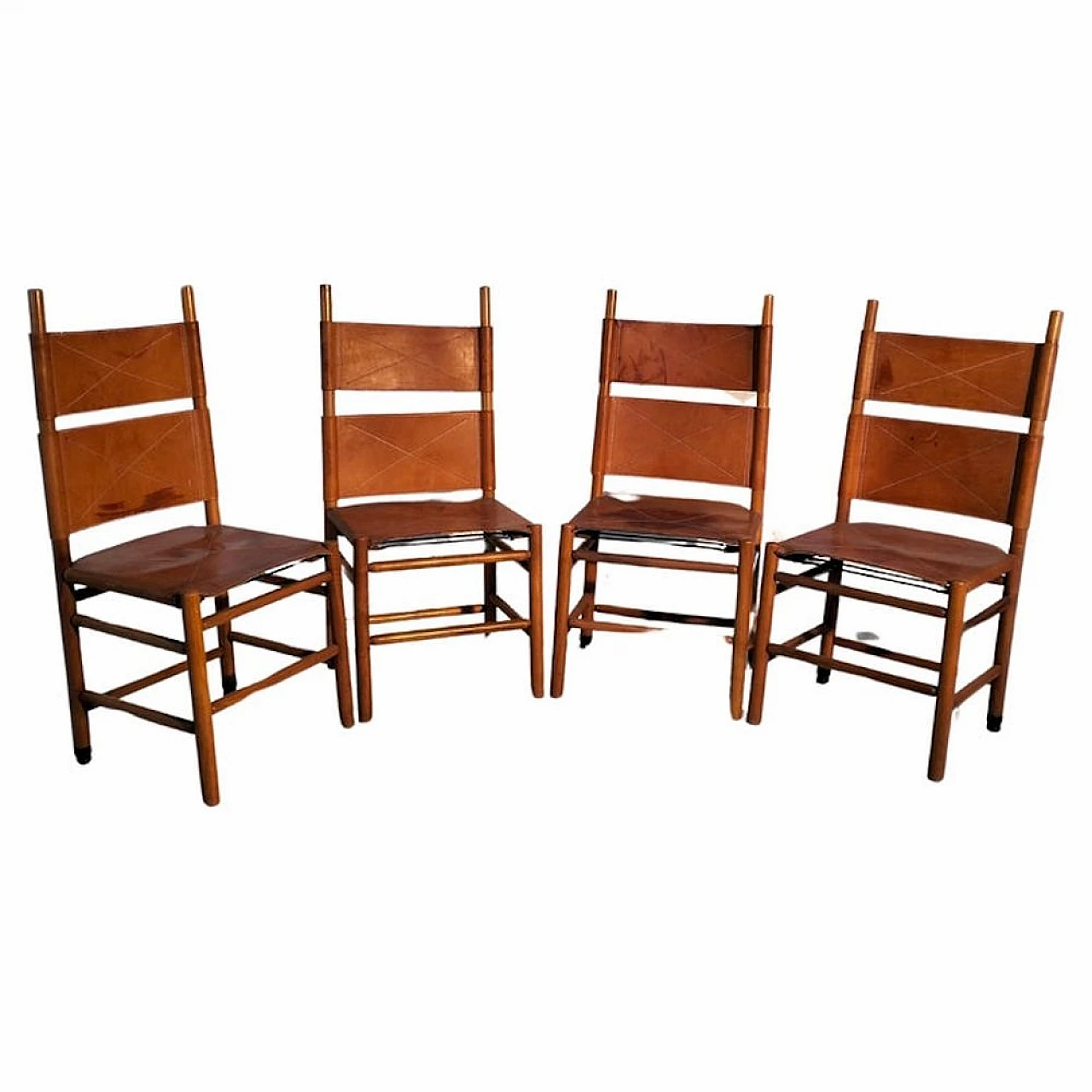 4 Kentucky chairs by Carlo Scarpa for Bernini, 1980s 1