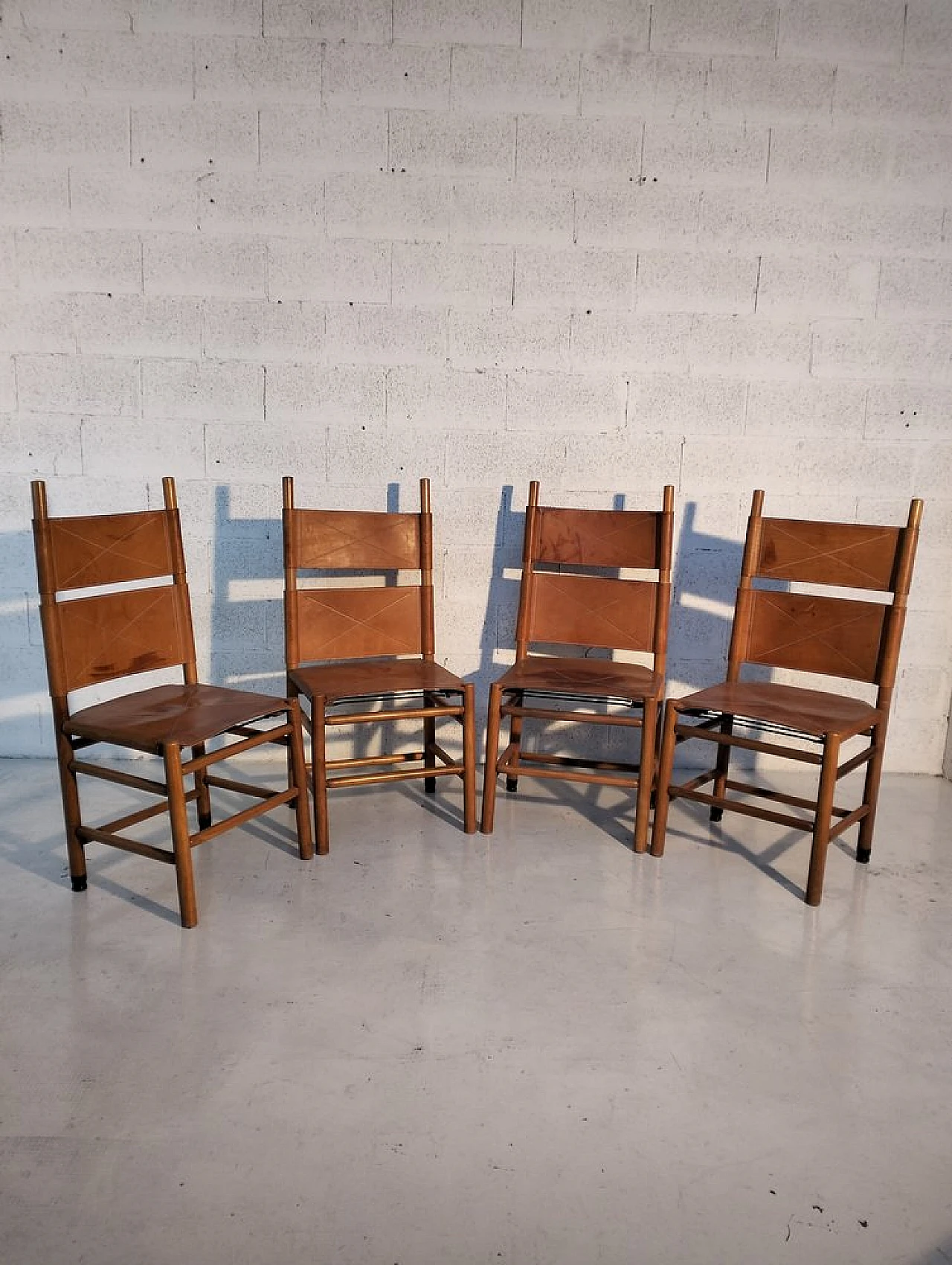 4 Kentucky chairs by Carlo Scarpa for Bernini, 1980s 2