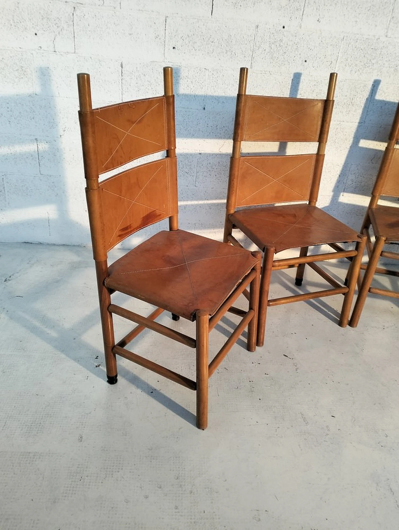 4 Kentucky chairs by Carlo Scarpa for Bernini, 1980s 3