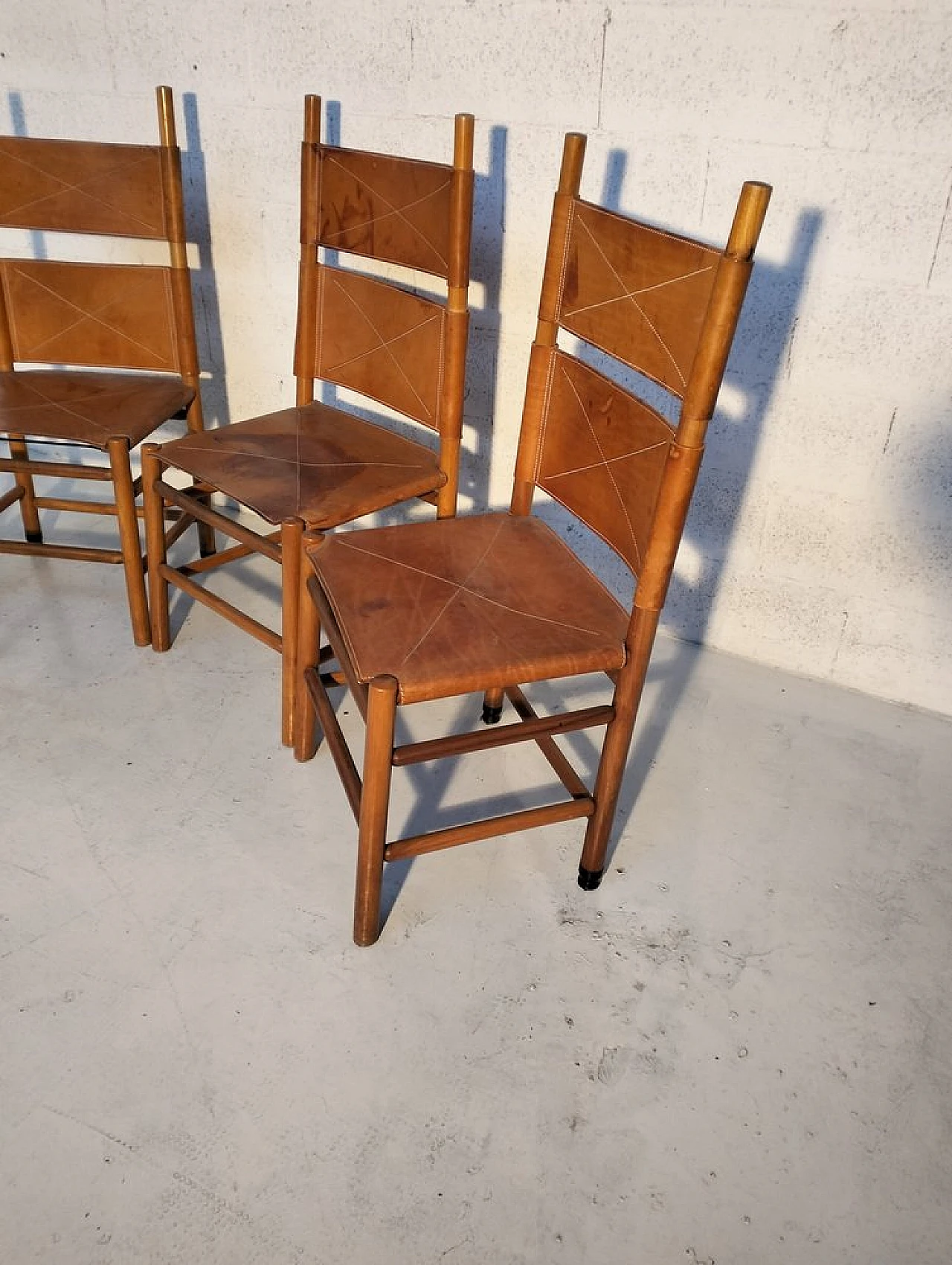 4 Kentucky chairs by Carlo Scarpa for Bernini, 1980s 4