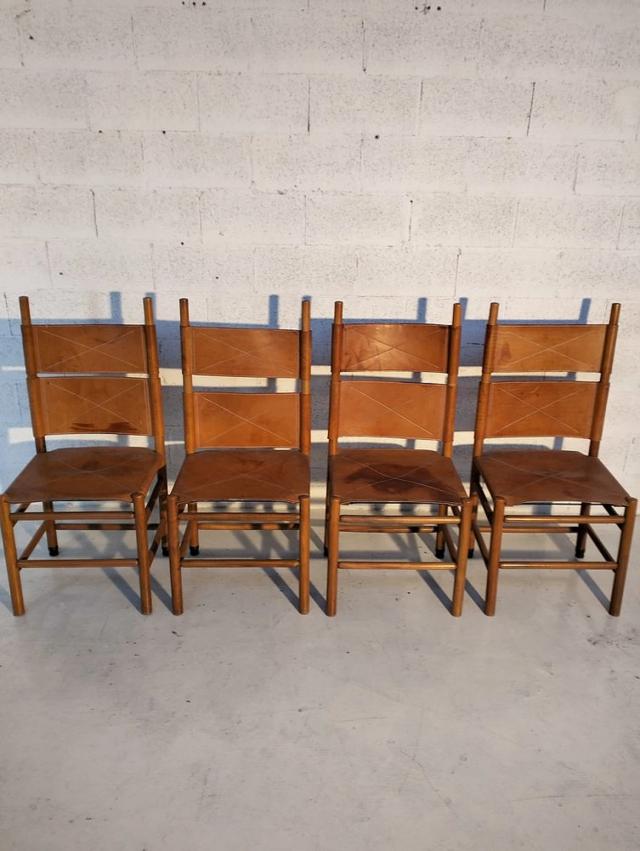 4 Kentucky chairs by Carlo Scarpa for Bernini, 1980s 5