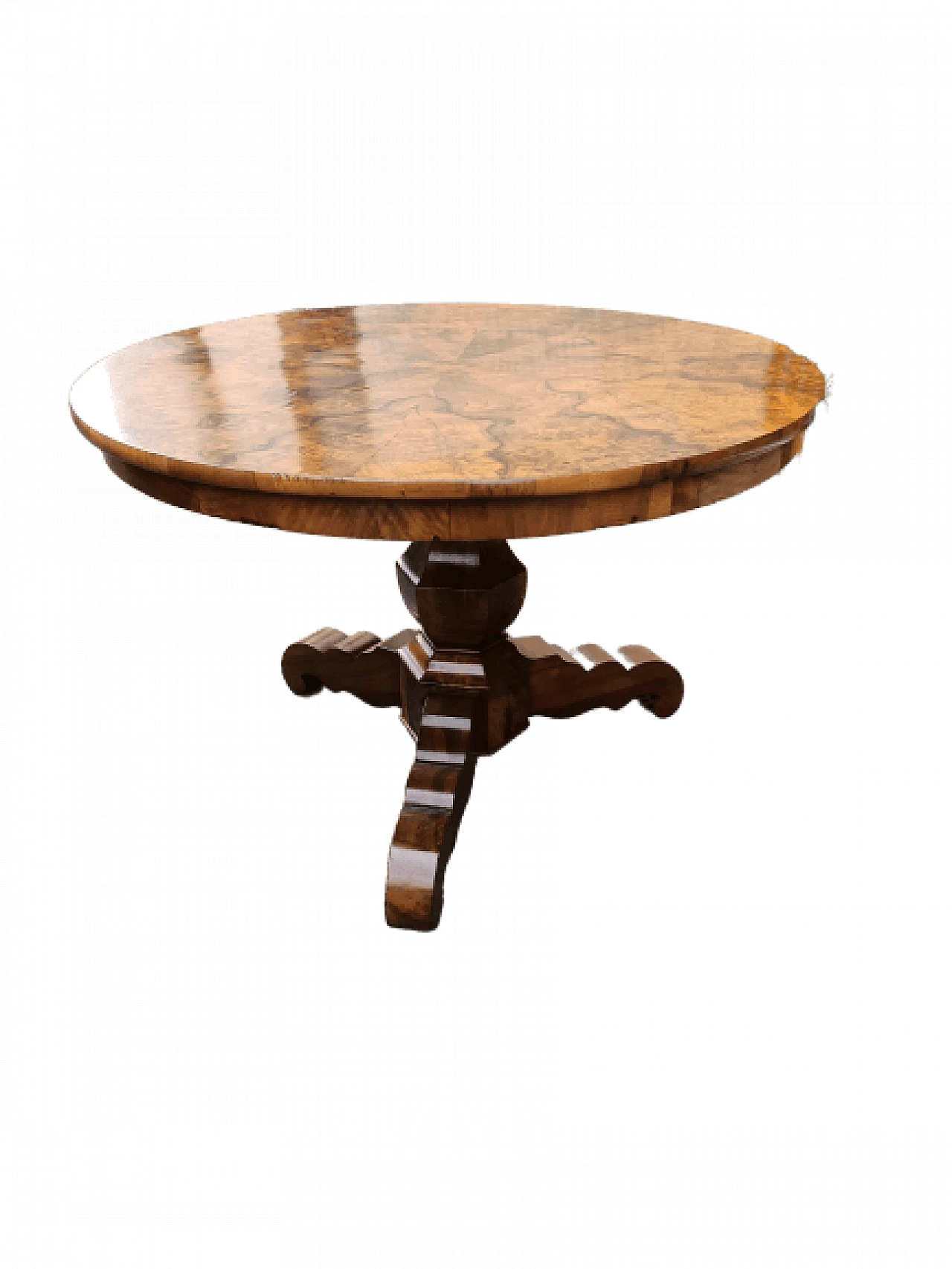 Round walnut-root table, 19th century 1