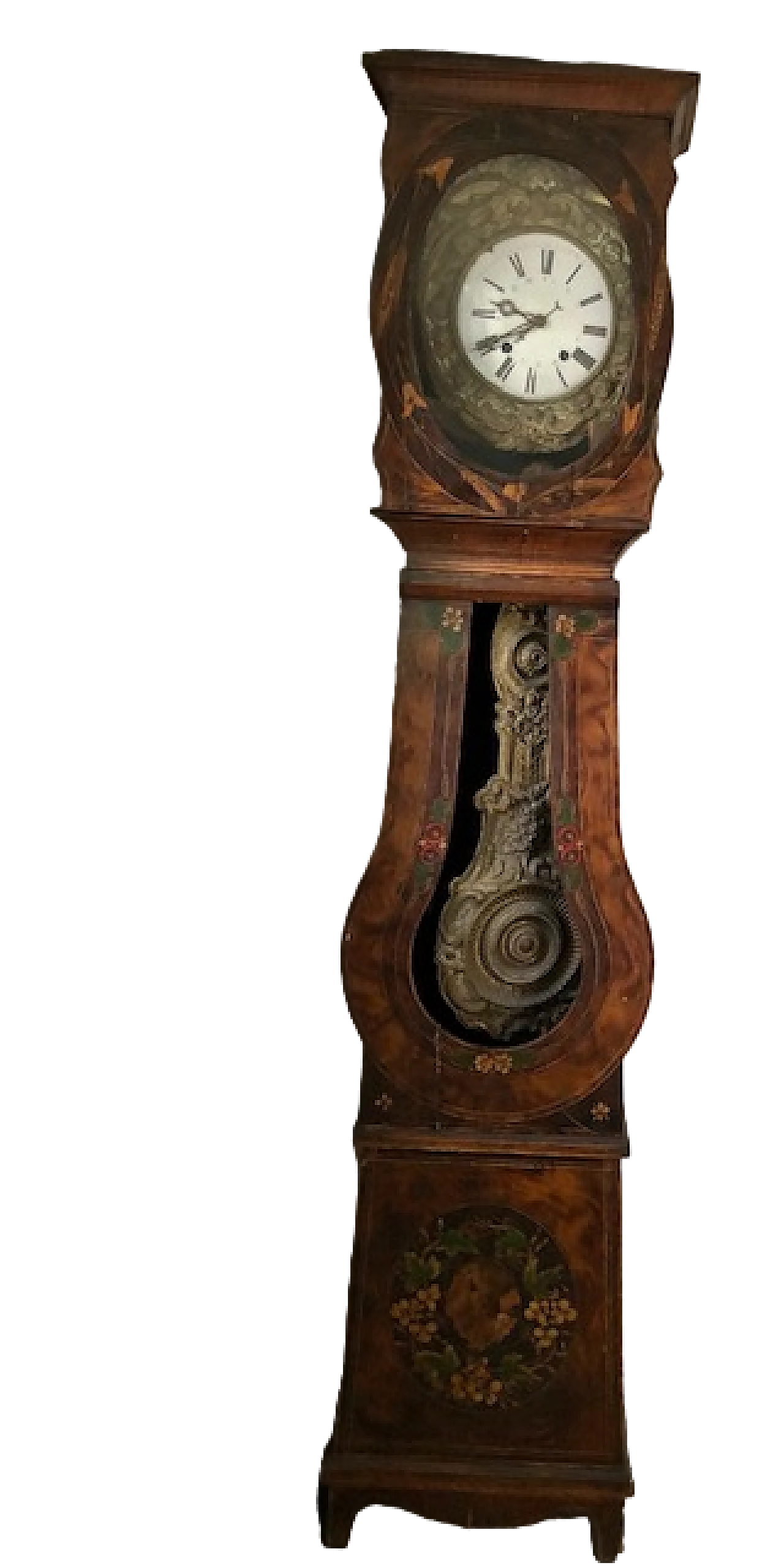 Wooden floor clock with inlaid case, 18th century 7