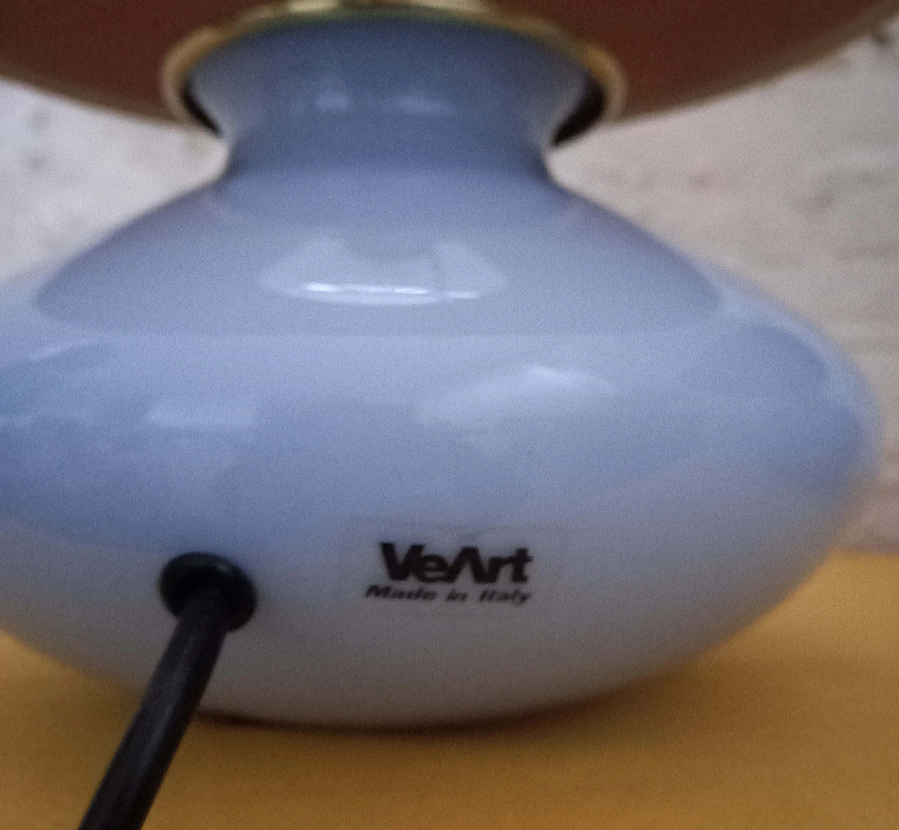 Coppia di Lampade da tavolo in vetro e ottone per VeArt, 1989 4