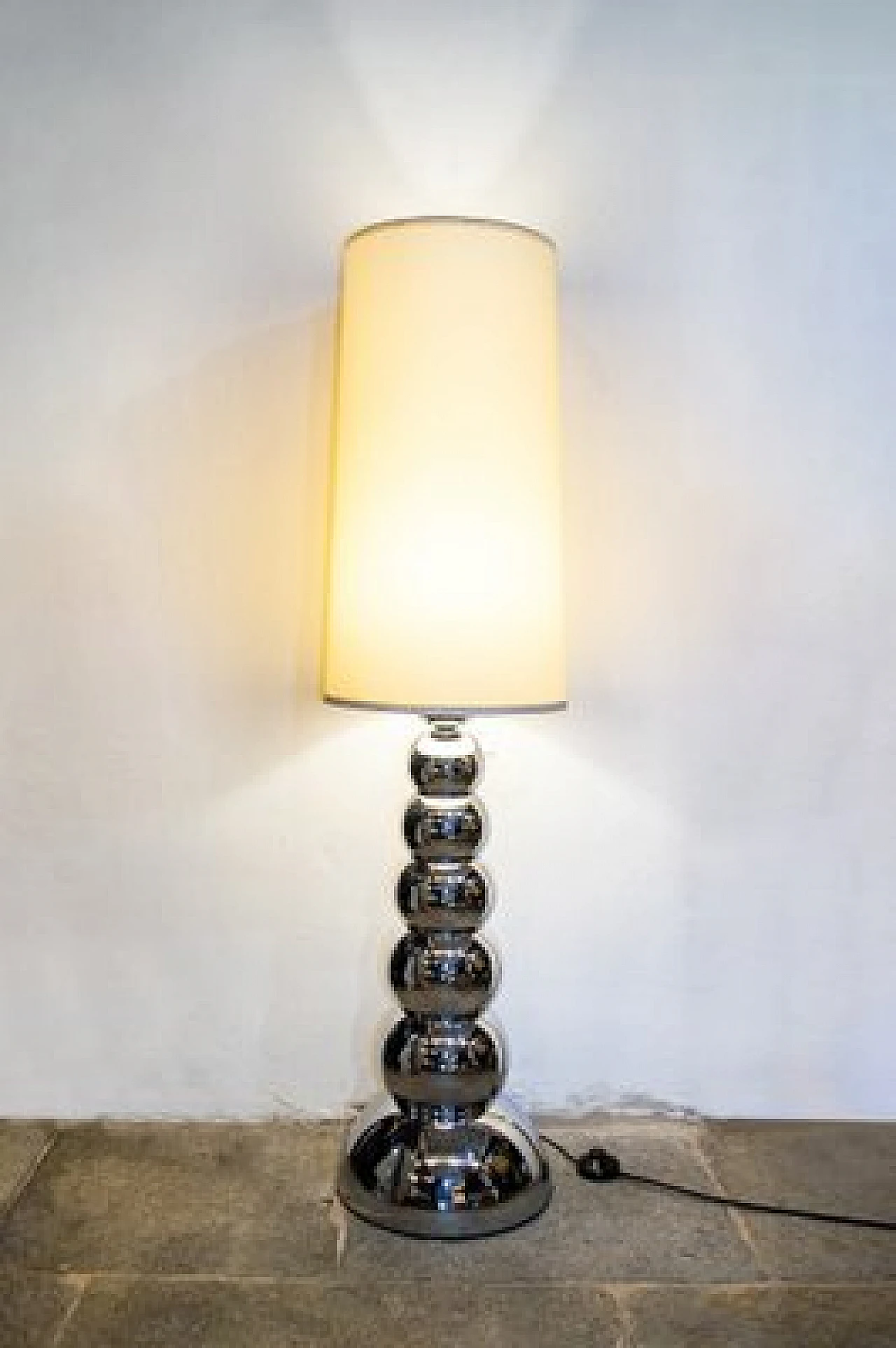 Floor lamp with chromed steel base by Reggiani, 1970s 2