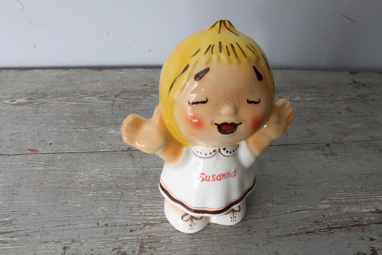 Susanna Tutta Panna hand painted ceramic figurine, 1970s 6