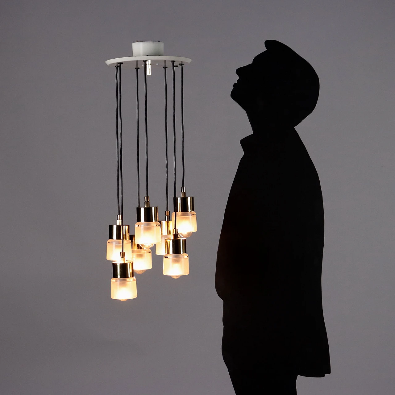 Ceiling lamp 4458 di Giuseppe Ostuni per Oluce, anni '50 2
