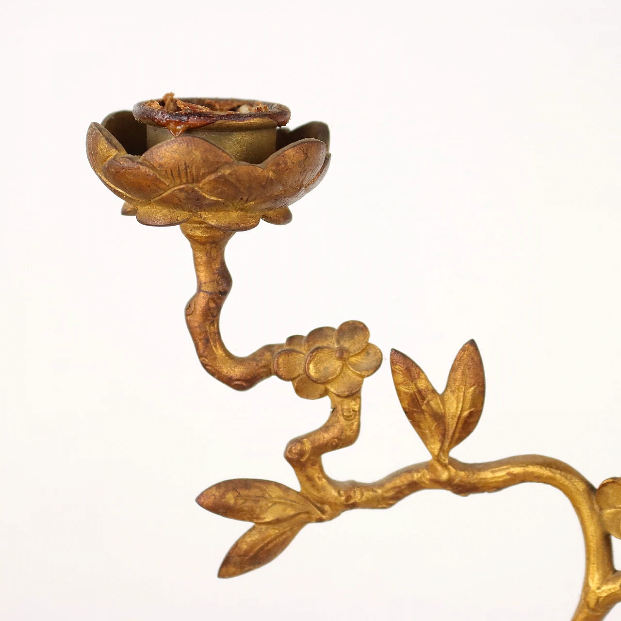 Coppia di Portacandele in porcellana e bronzo dorato, '800 5