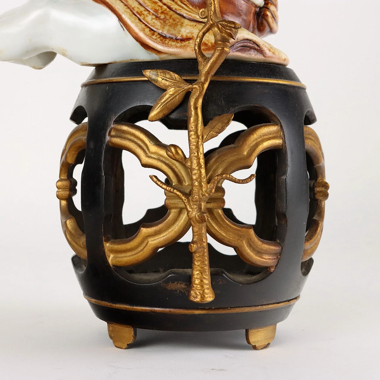 Coppia di Portacandele in porcellana e bronzo dorato, '800 9