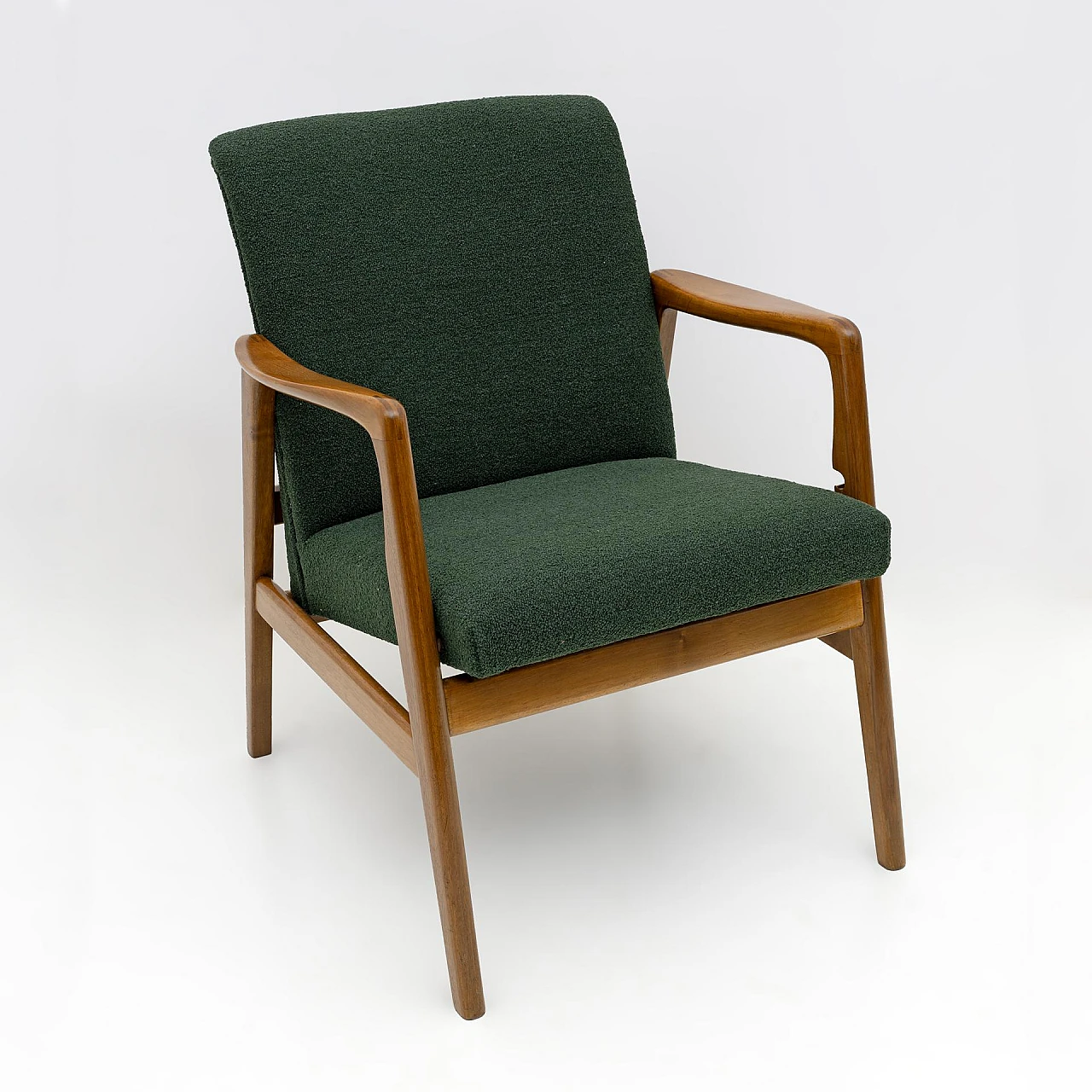 Poltrona in bouclè verde di Gio Ponti per Cassini, anni '60 1