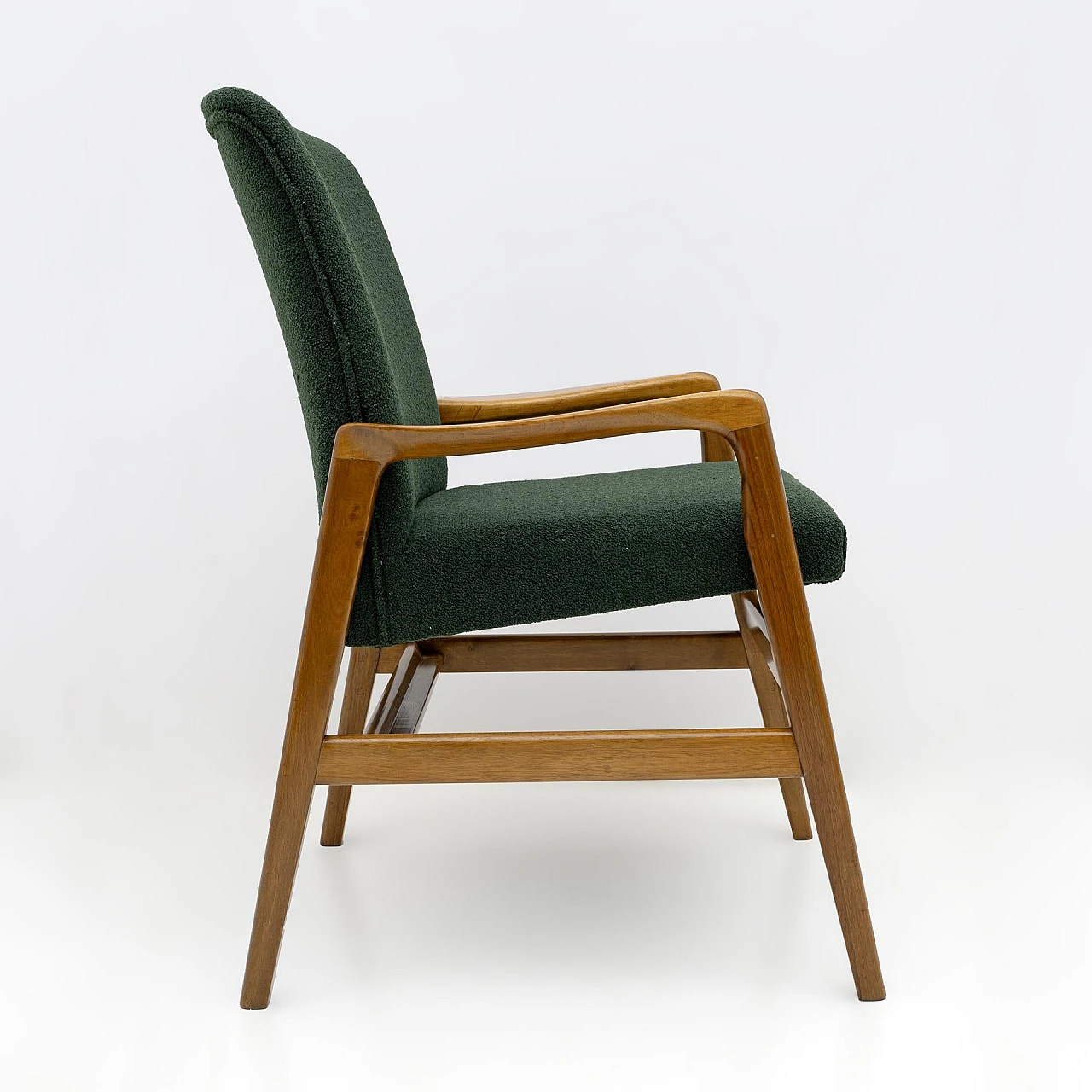 Green bouclè armchair by Gio Ponti for Cassini, 1960s 4