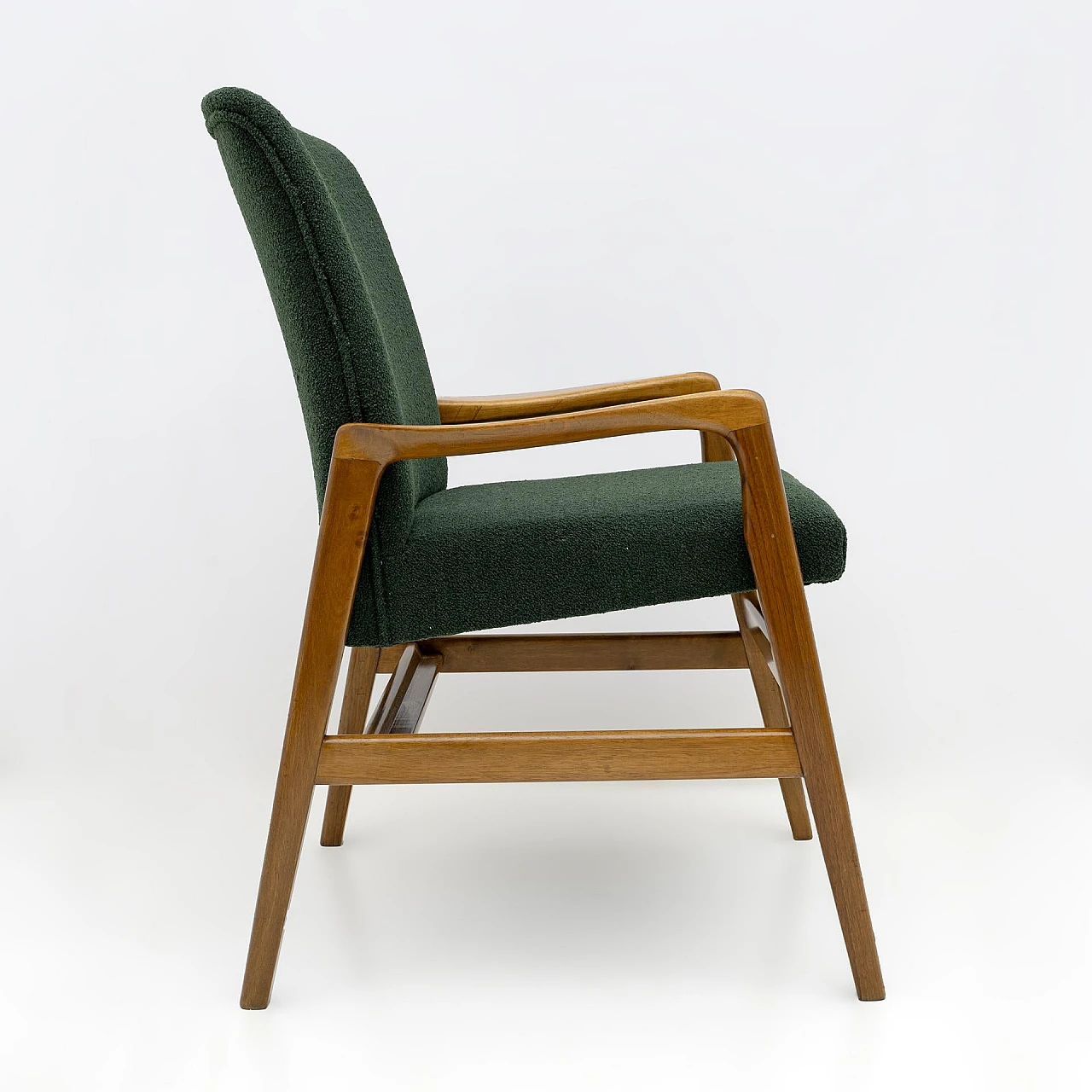 Poltrona in bouclè verde di Gio Ponti per Cassini, anni '60 4