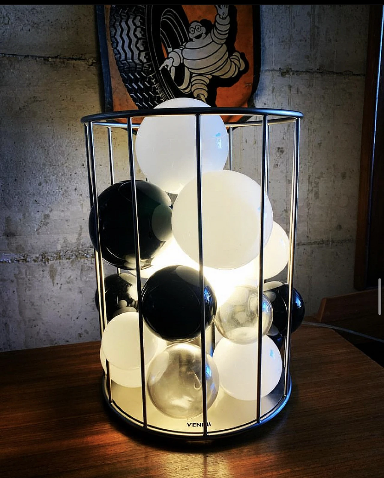 Lampada da tavolo Circo di Lune in vetro, anni '80 2