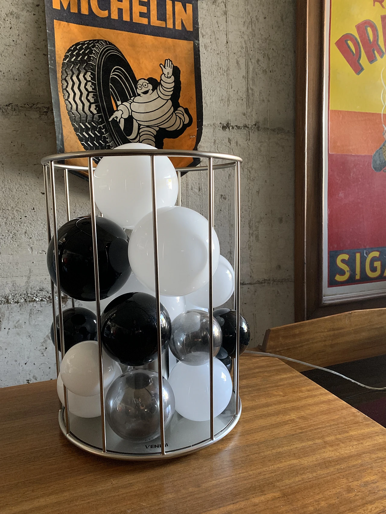 Lampada da tavolo Circo di Lune in vetro, anni '80 3