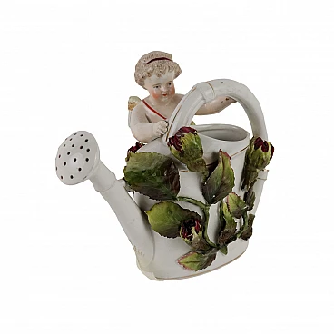 Putto with watering can in Sitzendorf Porcelain, 19th century