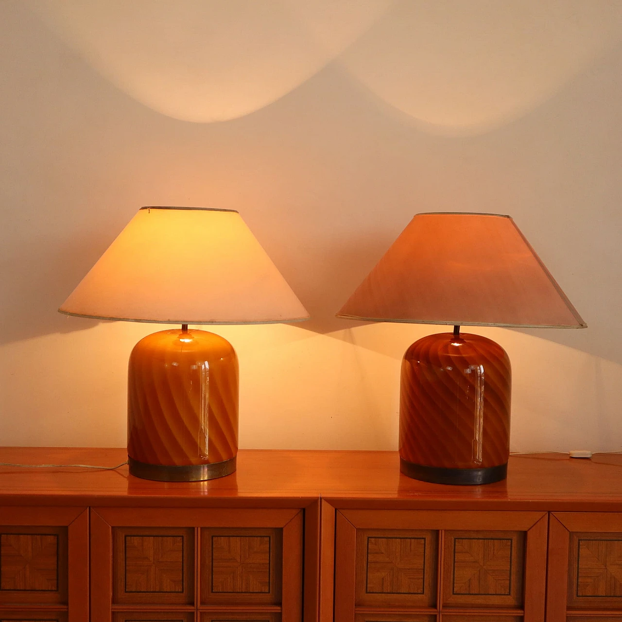Pair of table lamps in Murano glass by T. Barbi, 1960s 2