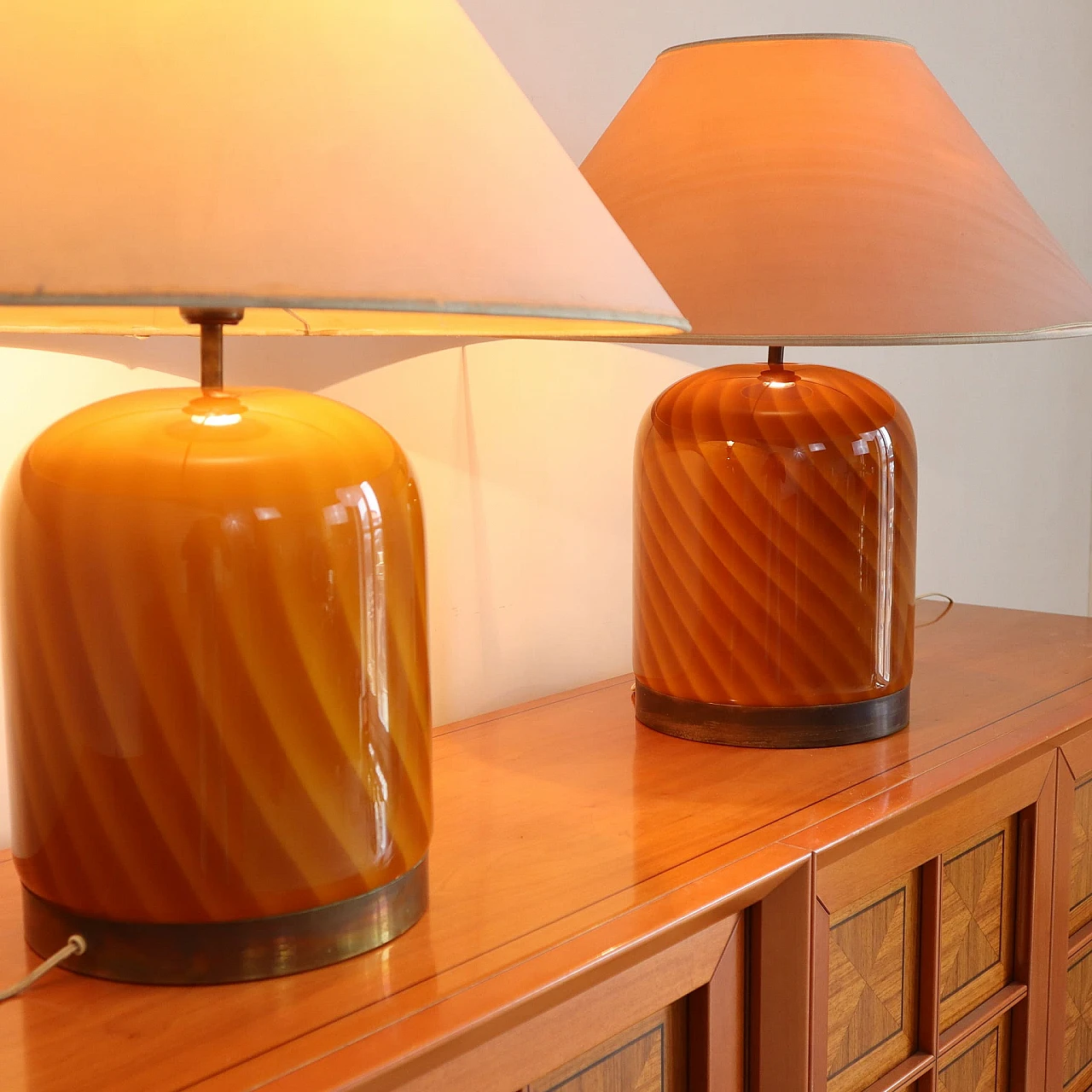 Pair of table lamps in Murano glass by T. Barbi, 1960s 3